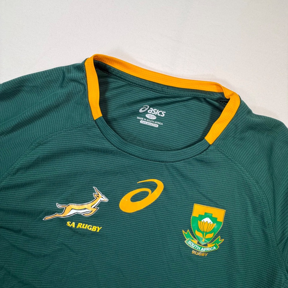 Asics South Africa jersey 15-16y performance stretch shirt green 0486